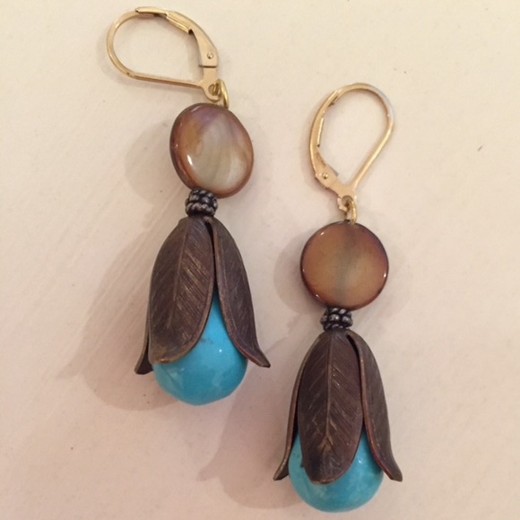 fou-fou fazoo Jewelry - Turquoise Tiger Eye Earrings